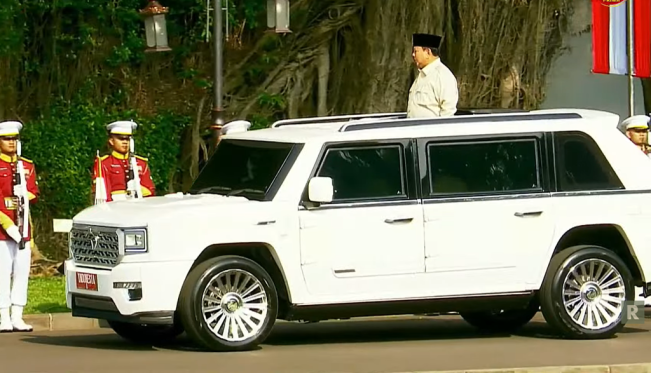Presiden Prabowo di HUT TNI.